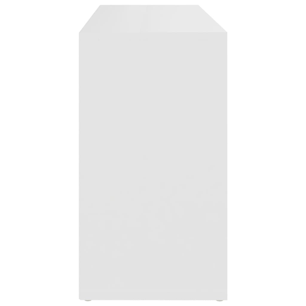 vidaXL Banco zapatero de madera contrachapada blanco 103x30x54,5 cm
