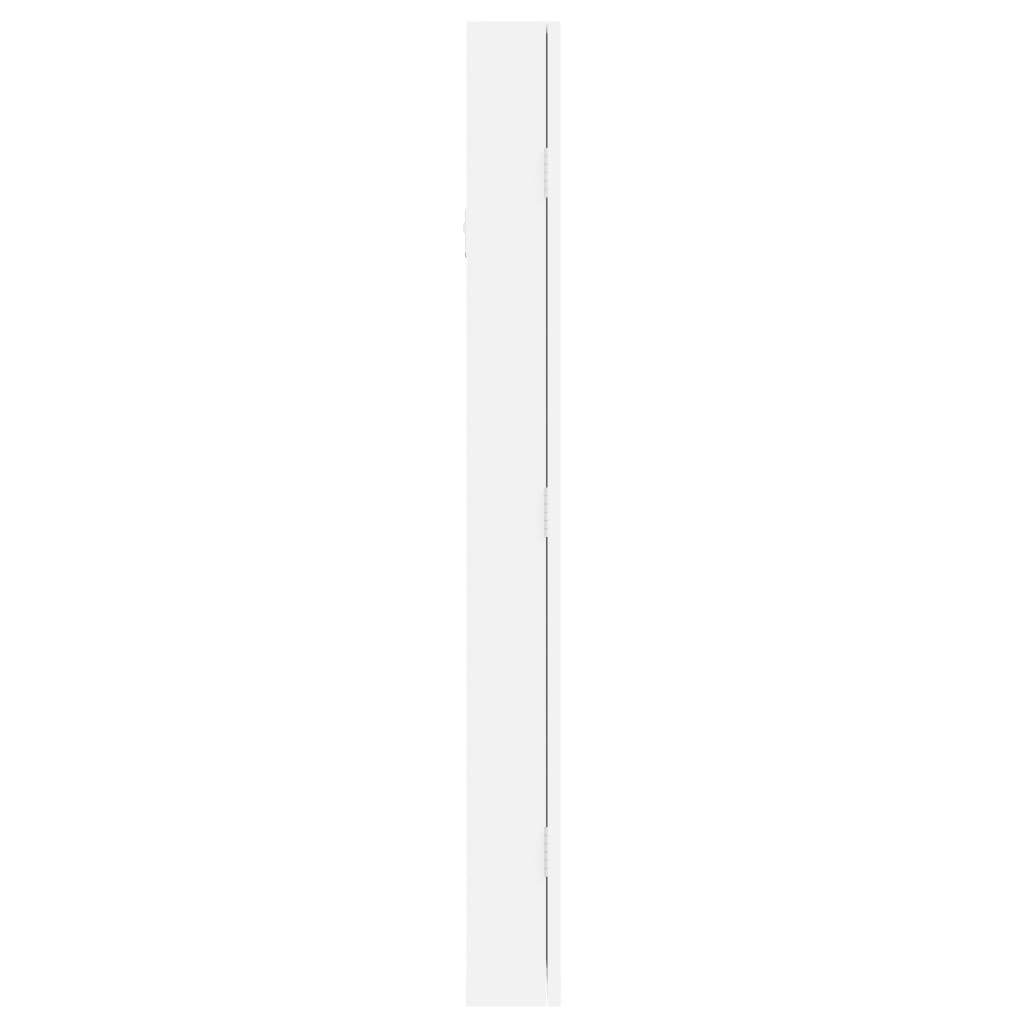 vidaXL Espejo con joyero de pared blanco 30x8,5x90 cm