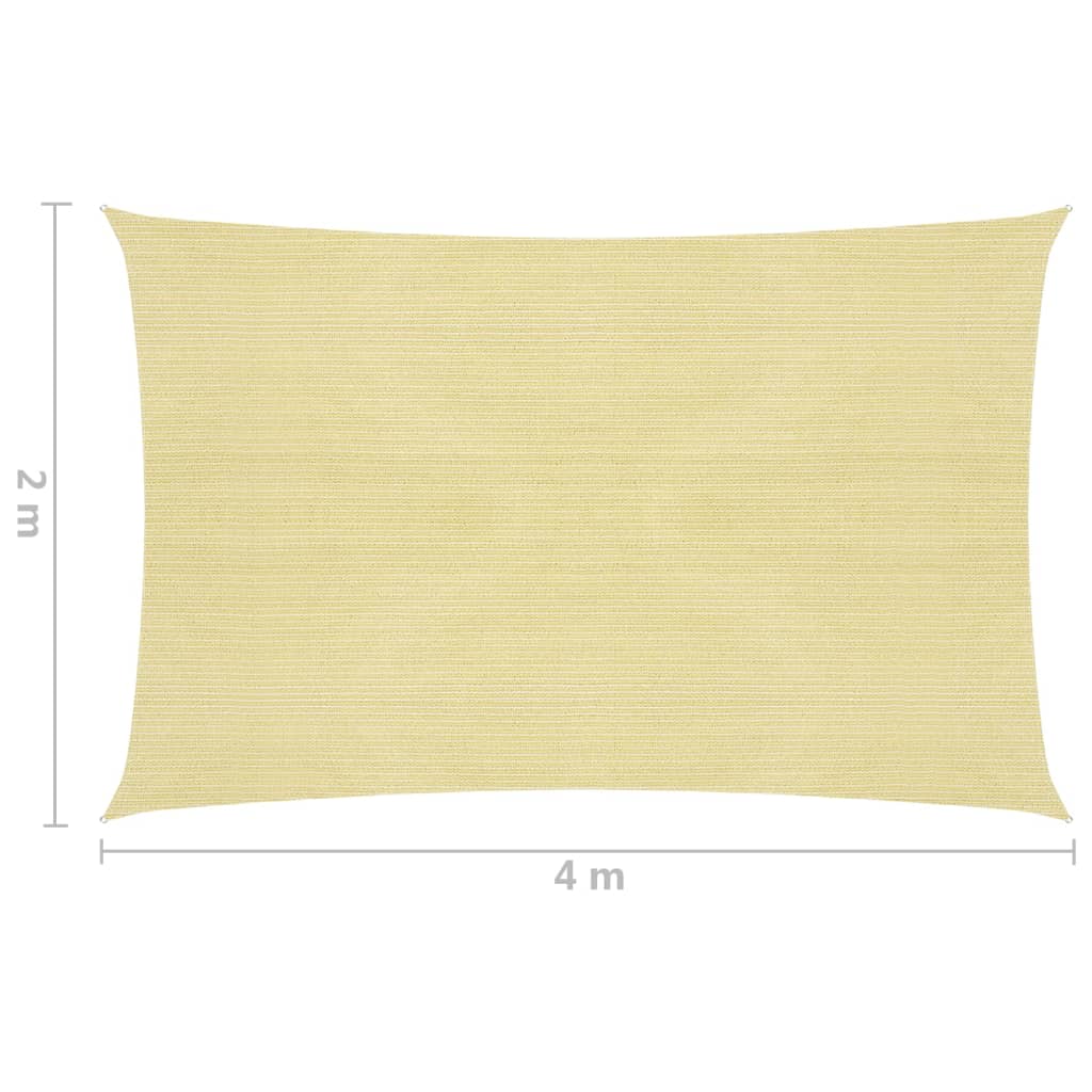 vidaXL Toldo de vela rectangular HDPE 2x4m beige
