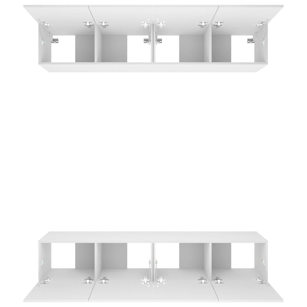 vidaXL Muebles para TV 4 uds madera contrachapada blanco 80x30x30 cm