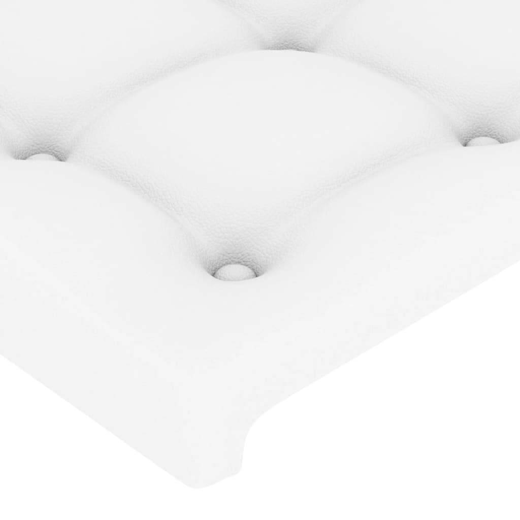 vidaXL Estructura de cama cabecero cuero sintético blanco 160x200 cm