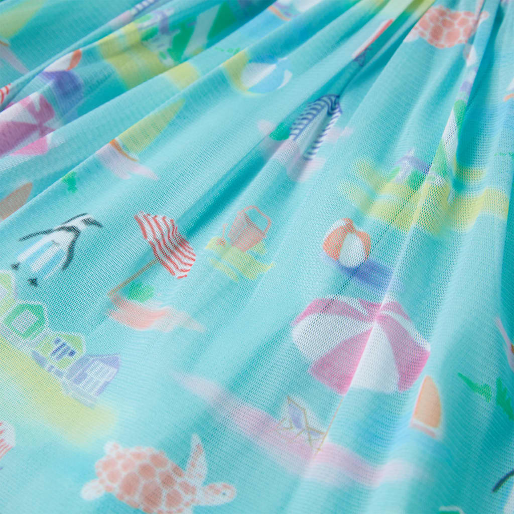 Falda plisada infantil color aguamarina claro 92