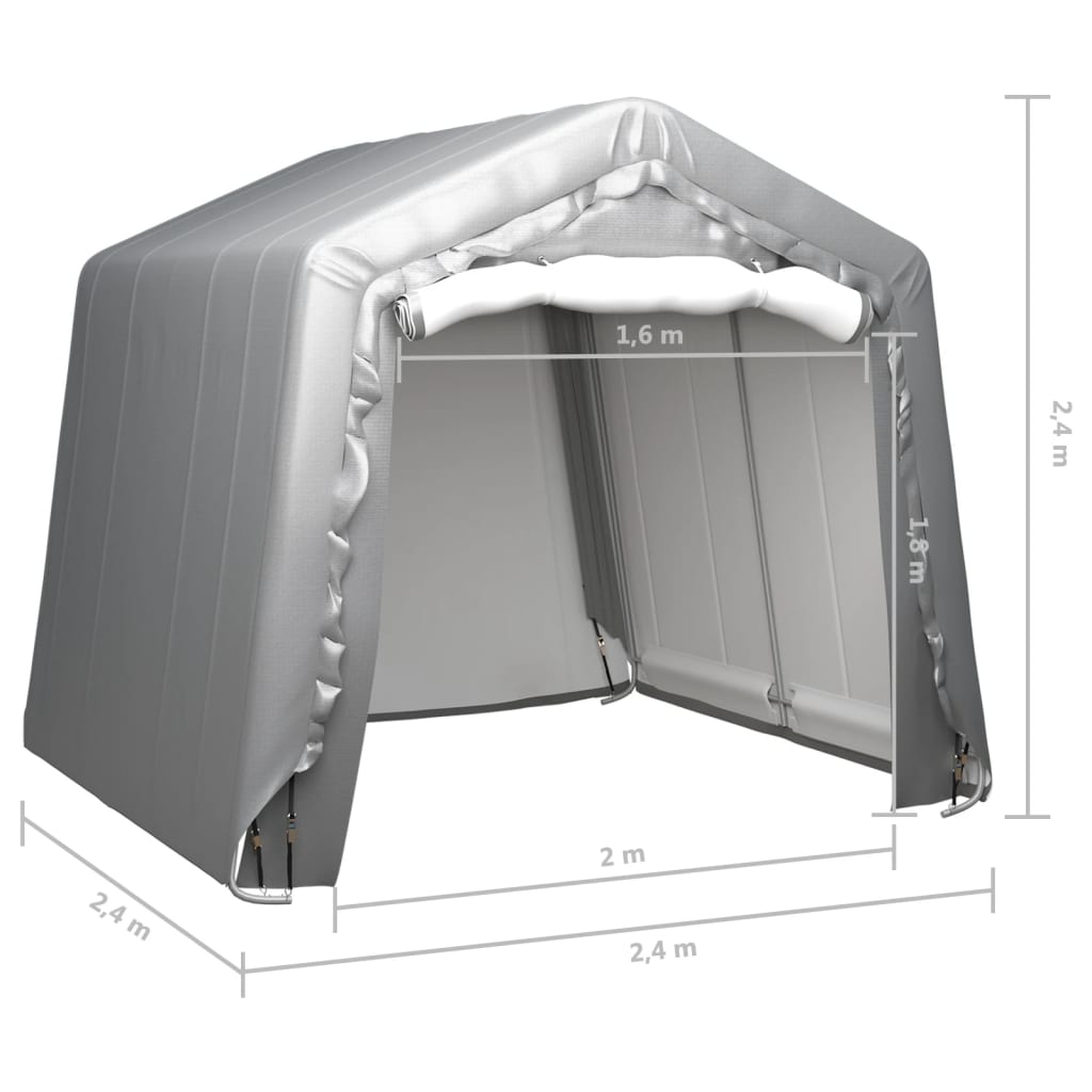 vidaXL Carpa de almacenamiento acero gris 240x240 cm