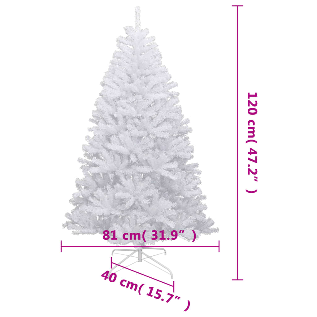 vidaXL Árbol de Navidad artificial con bisagras y nieve flocada 120 cm