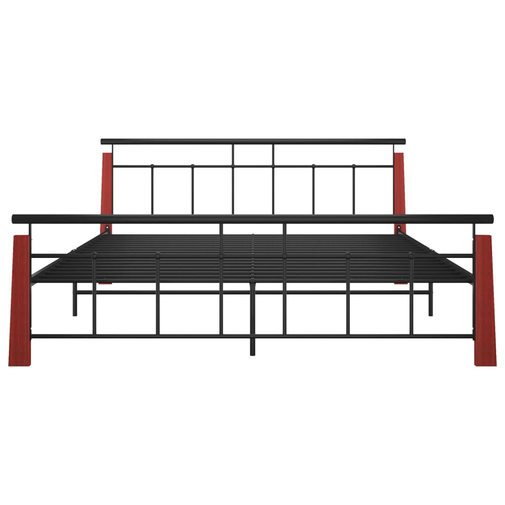 vidaXL Estructura de cama madera maciza de roble metal 180x200 cm
