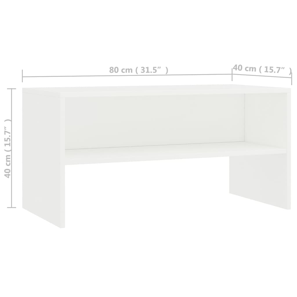 vidaXL Mueble para TV madera contrachapada blanco 80x40x40 cm