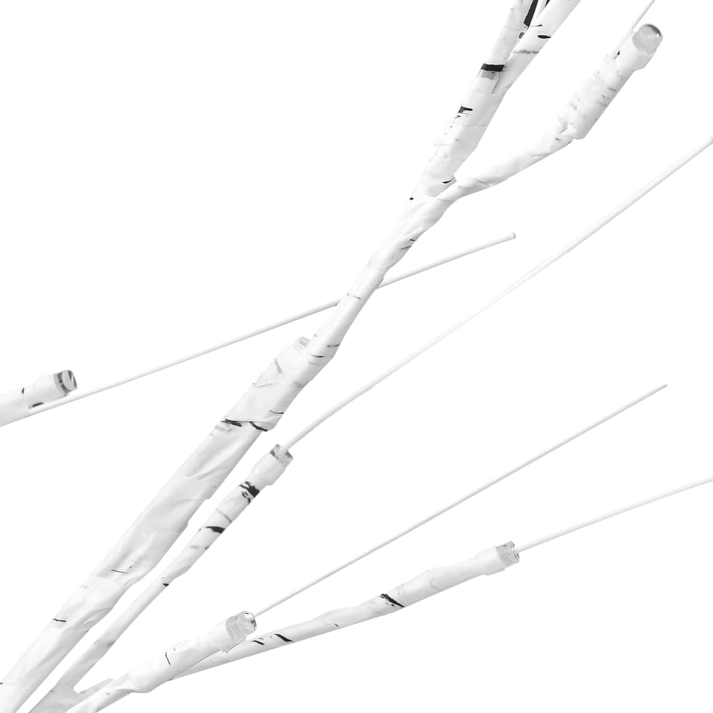 vidaXL Abedul artificial blanco con 672 LEDs blanco cálido 400 cm