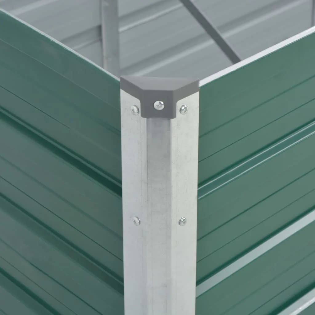 vidaXL Arriate de jardín de acero galvanizado verde 240x80x45 cm