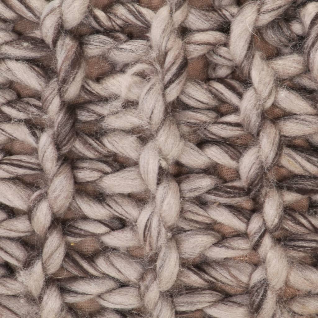 vidaXL Puf tejido a mano tela con aspecto de lana gris claro 50x35 cm