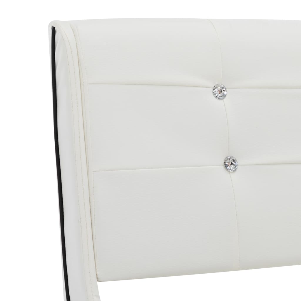 vidaXL Cama con colchón cuero sintético blanco 90x200 cm