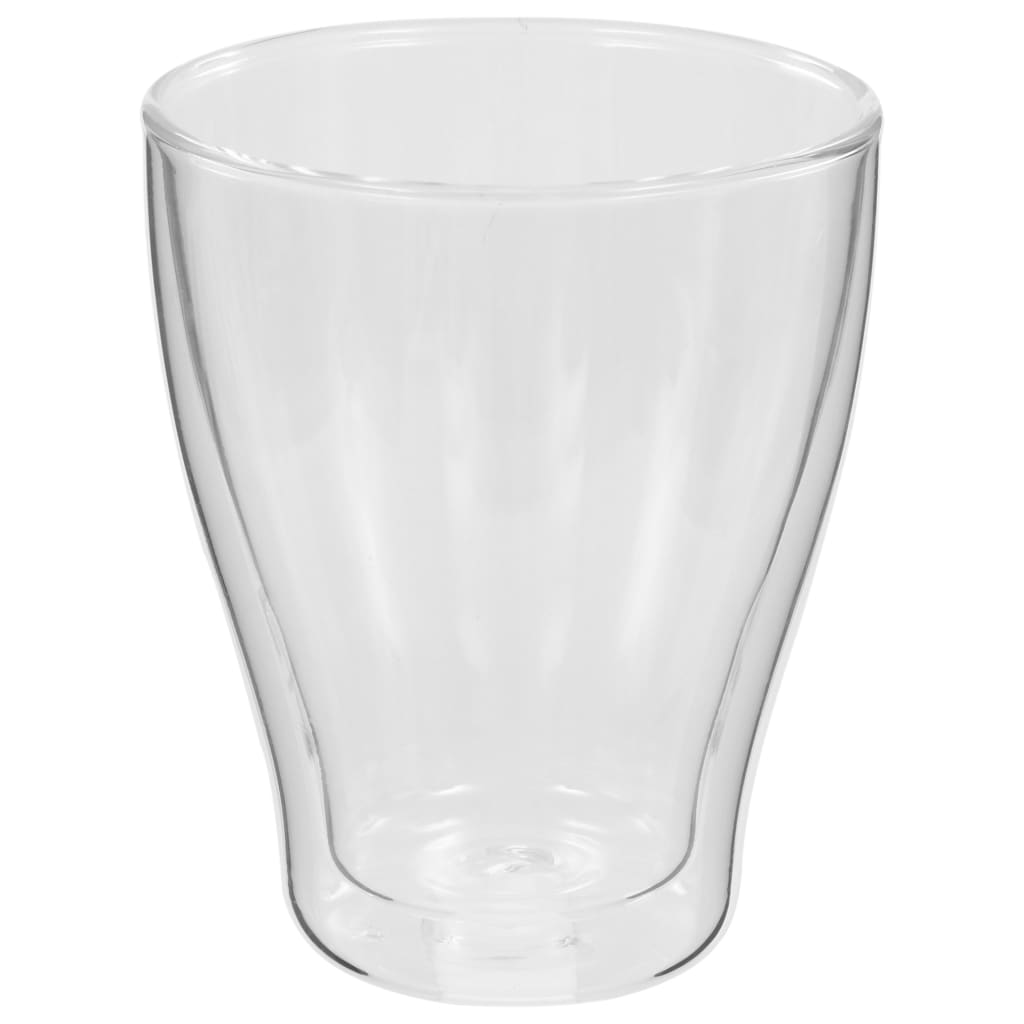 vidaXL Vasos de cristal térmico doble pared café con leche 12uds 370ml
