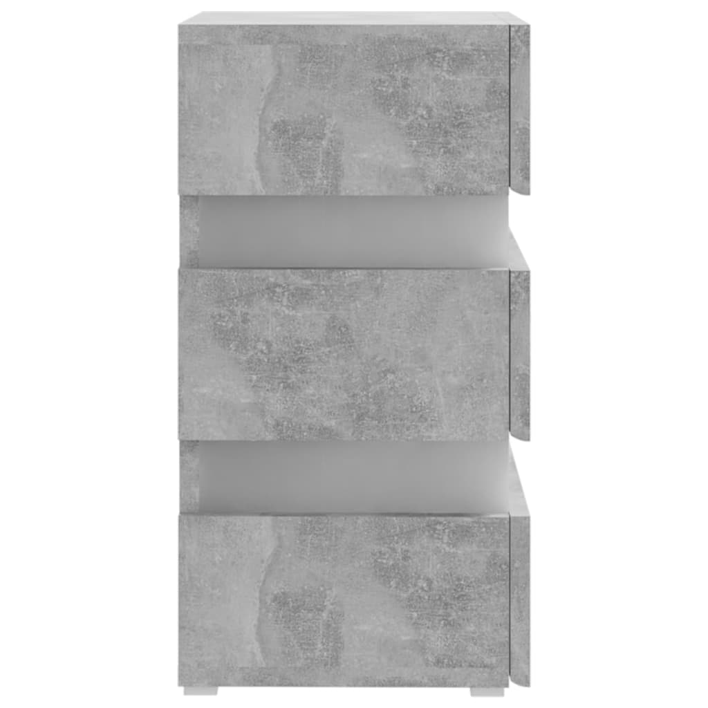 vidaXL Mesita de noche de aglomerado gris hormigón 45x35x67 cm
