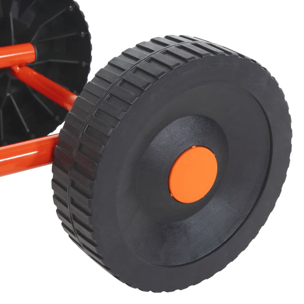 vidaXL Trineo de aspersores con ruedas y cabezal giratorio acero rojo
