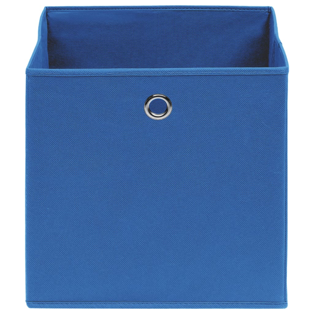 vidaXL Cajas de almacenaje 4 uds tela no tejida azul 28x28x28 cm