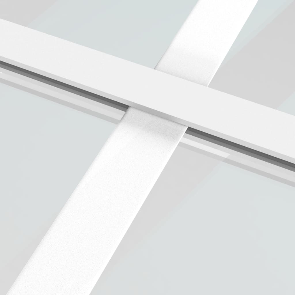 vidaXL Puerta corredera ESG vidrio y aluminio blanca 90x205 cm