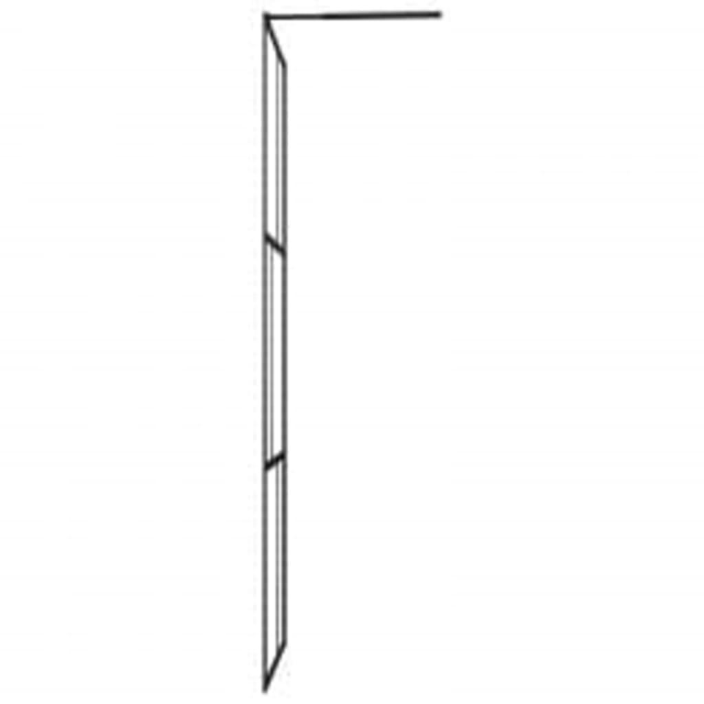 vidaXL Mampara ducha con estante vidrio ESG y aluminio negro 90x195 cm