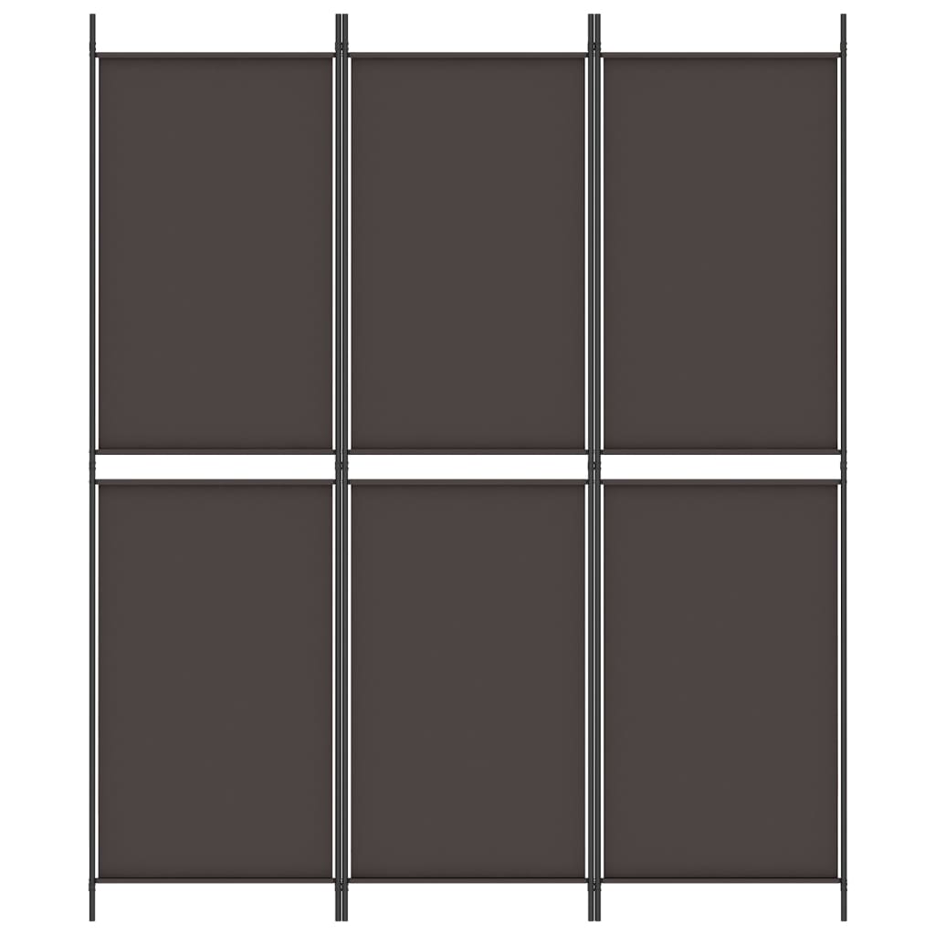 vidaXL Biombo divisor de 3 paneles de tela marrón 150x180 cm