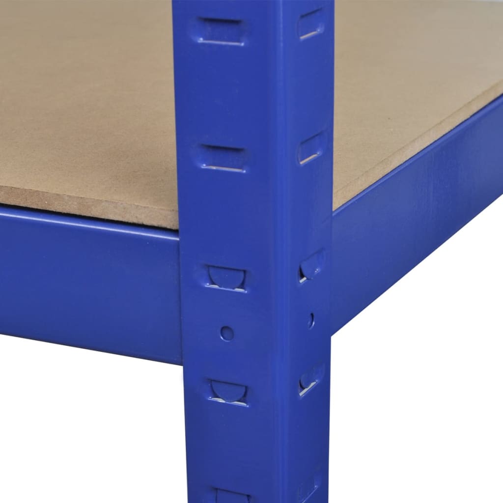 vidaXL Estantería almacenaje 5 niveles azul madera ingeniería acero