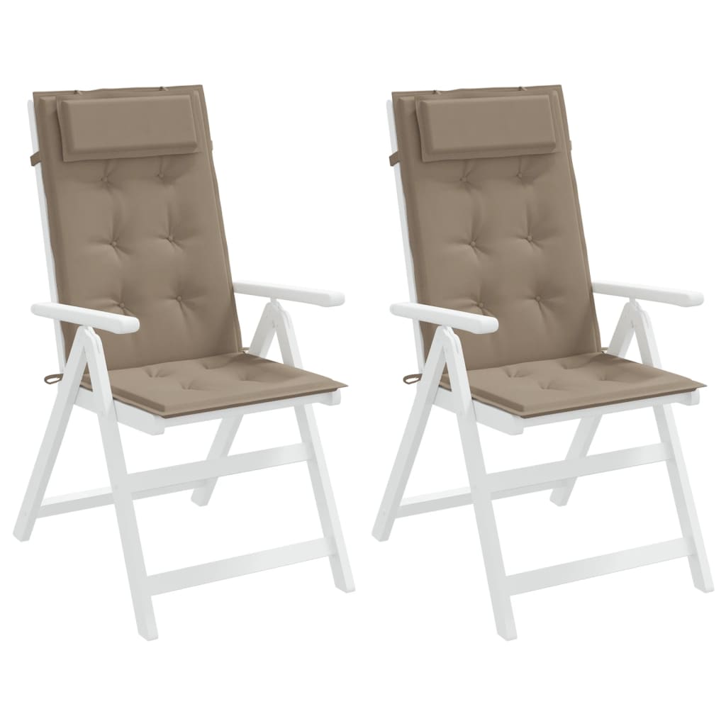vidaXL Cojines de silla con respaldo alto 2 uds tela Oxford gris taupe