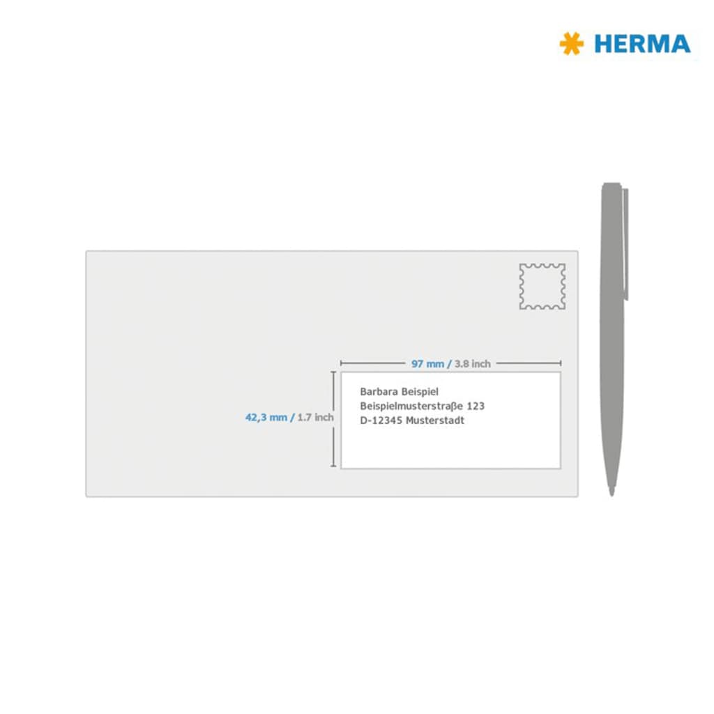 HERMA Etiquetas permanentes PREMIUM 100 hojas A4 97x42,3 mm