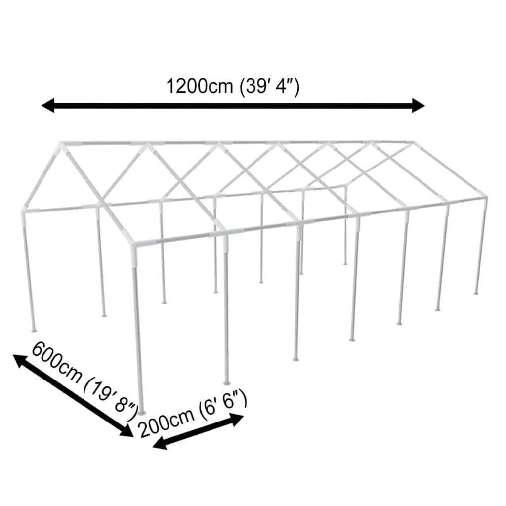 Estructura de toldo de aceros para eventos, 12 x 6 cm