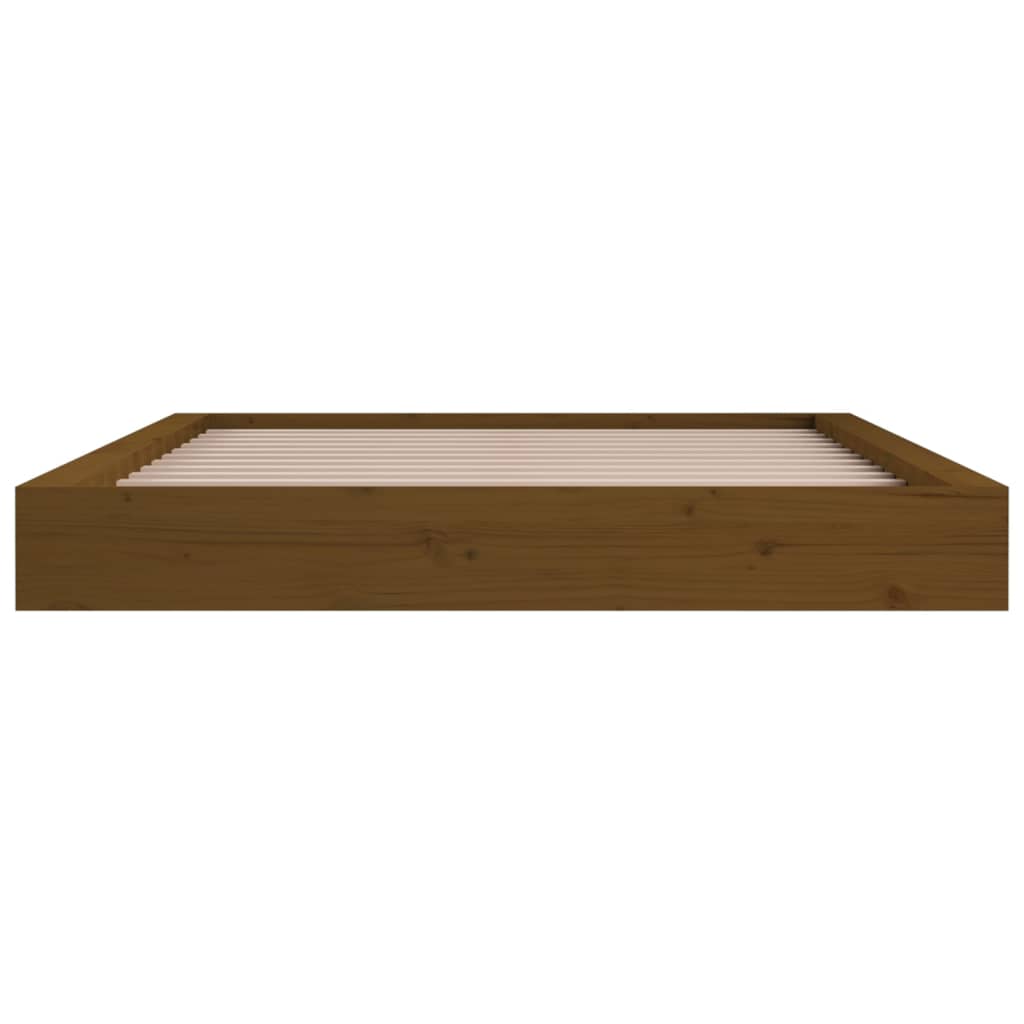 vidaXL Estructura de cama de madera maciza marrón miel 140x200 cm