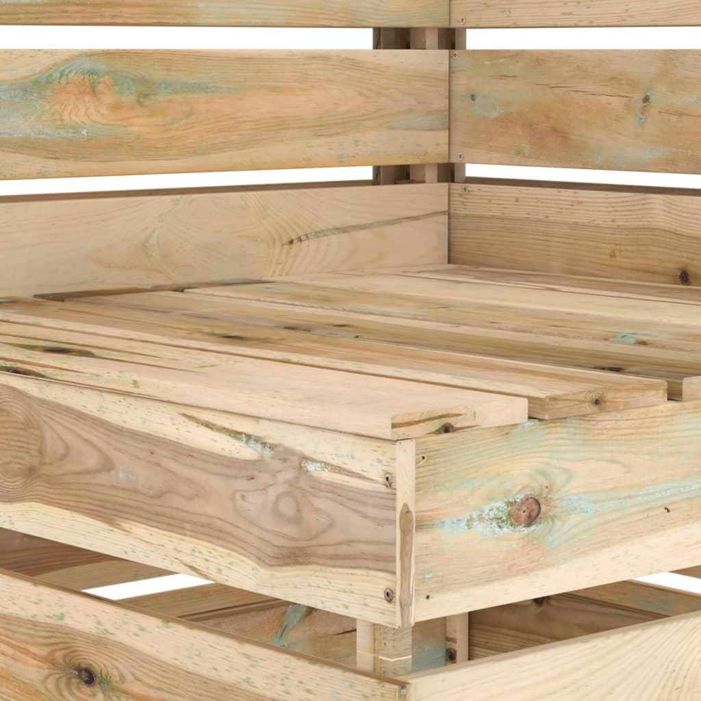 vidaXL Set de muebles de jardín 7 pzas madera de pino impregnada verde