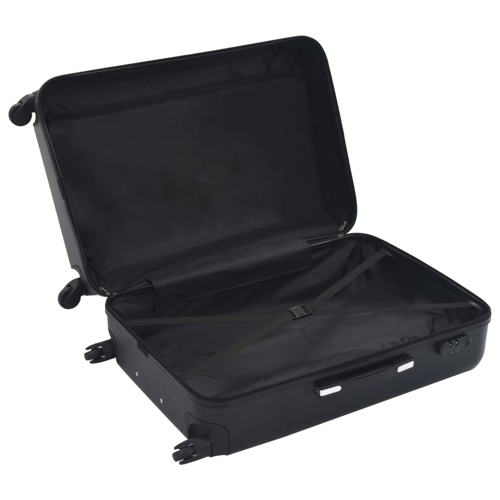 vidaXL Juego de maletas rígidas con ruedas trolley 3 piezas negro ABS