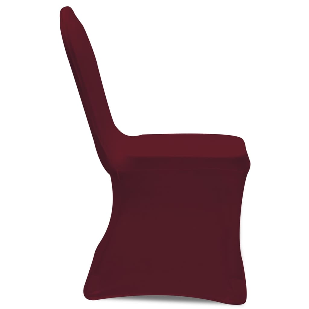 Set de 6 Fundas ajustadas para sillas, color rojo burdeos