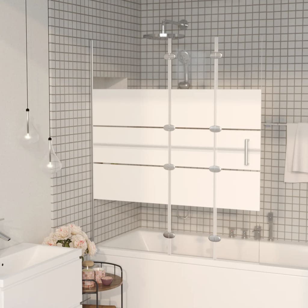 vidaXL Mampara de ducha plegable ESG blanco 120x140 cm