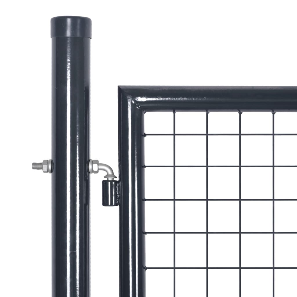 vidaXL Puerta de malla de jardín acero galvanizado gris 289x75 cm