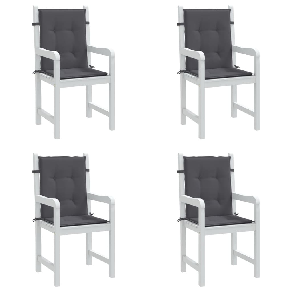 vidaXL Cojines para sillas de jardín 4 uds gris antracita 100x50x3 cm