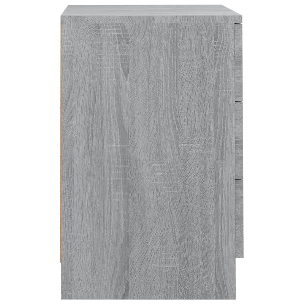 vidaXL Mesita de noche madera contrachapada gris Sonoma 38x35x56 cm