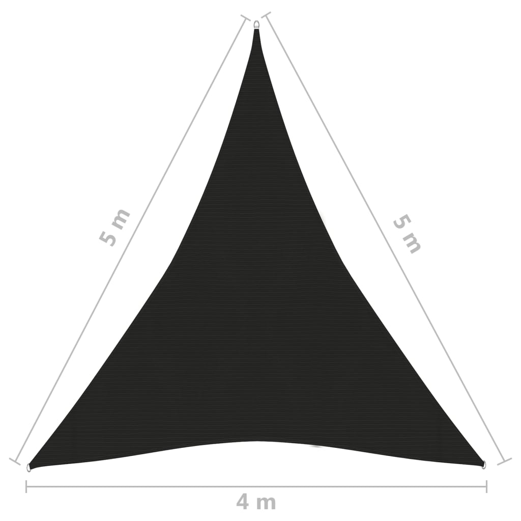 vidaXL Toldo de vela negro HDPE 160 g/m² 4x5x5 m