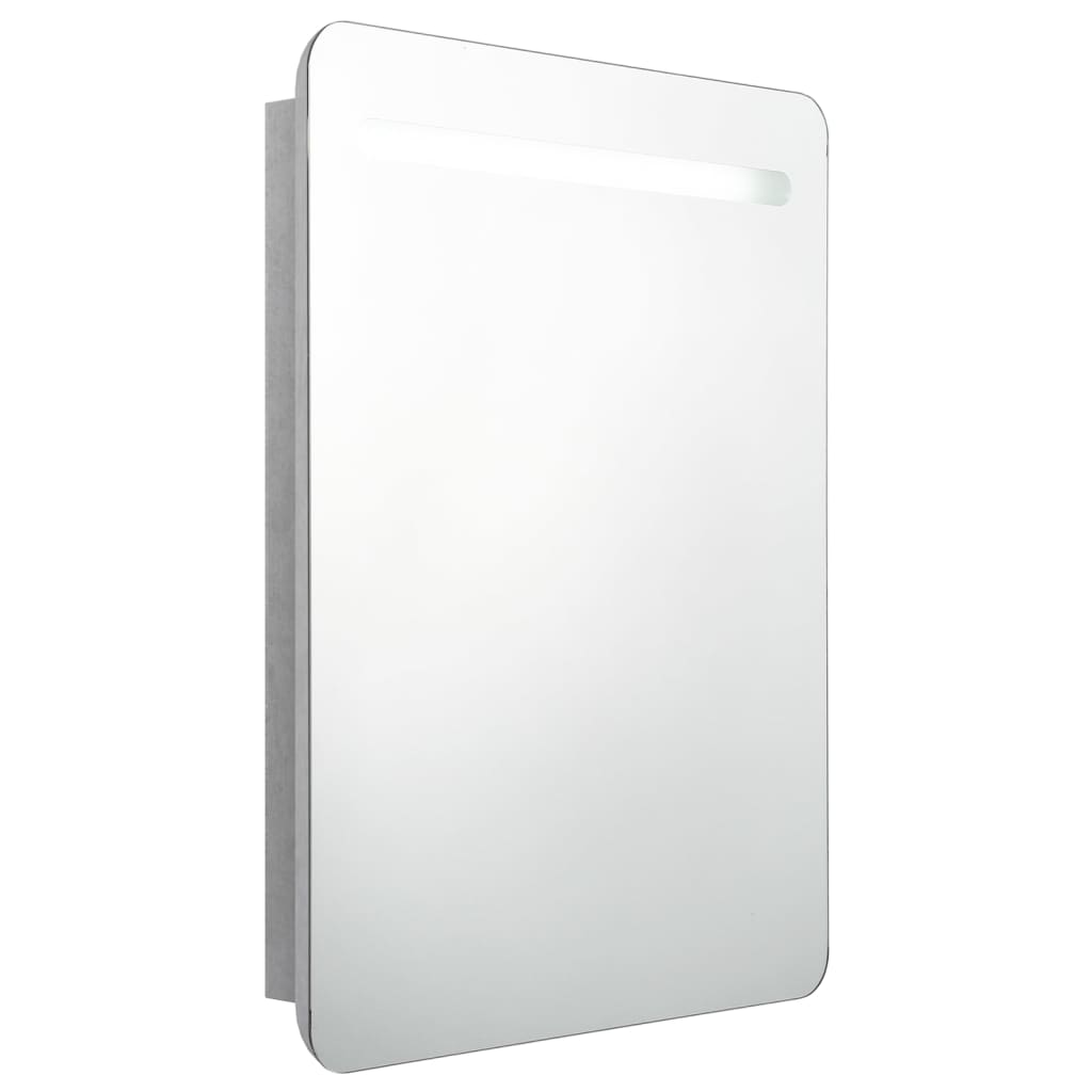 vidaXL Armario de baño con espejo LED gris hormigón 60x11x80 cm