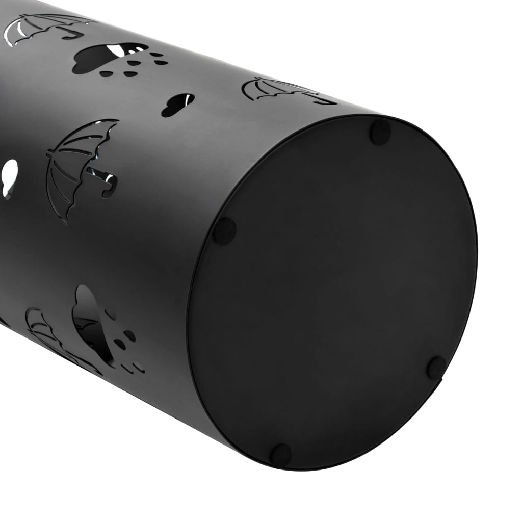 vidaXL Paragüero diseño de paraguas acero negro
