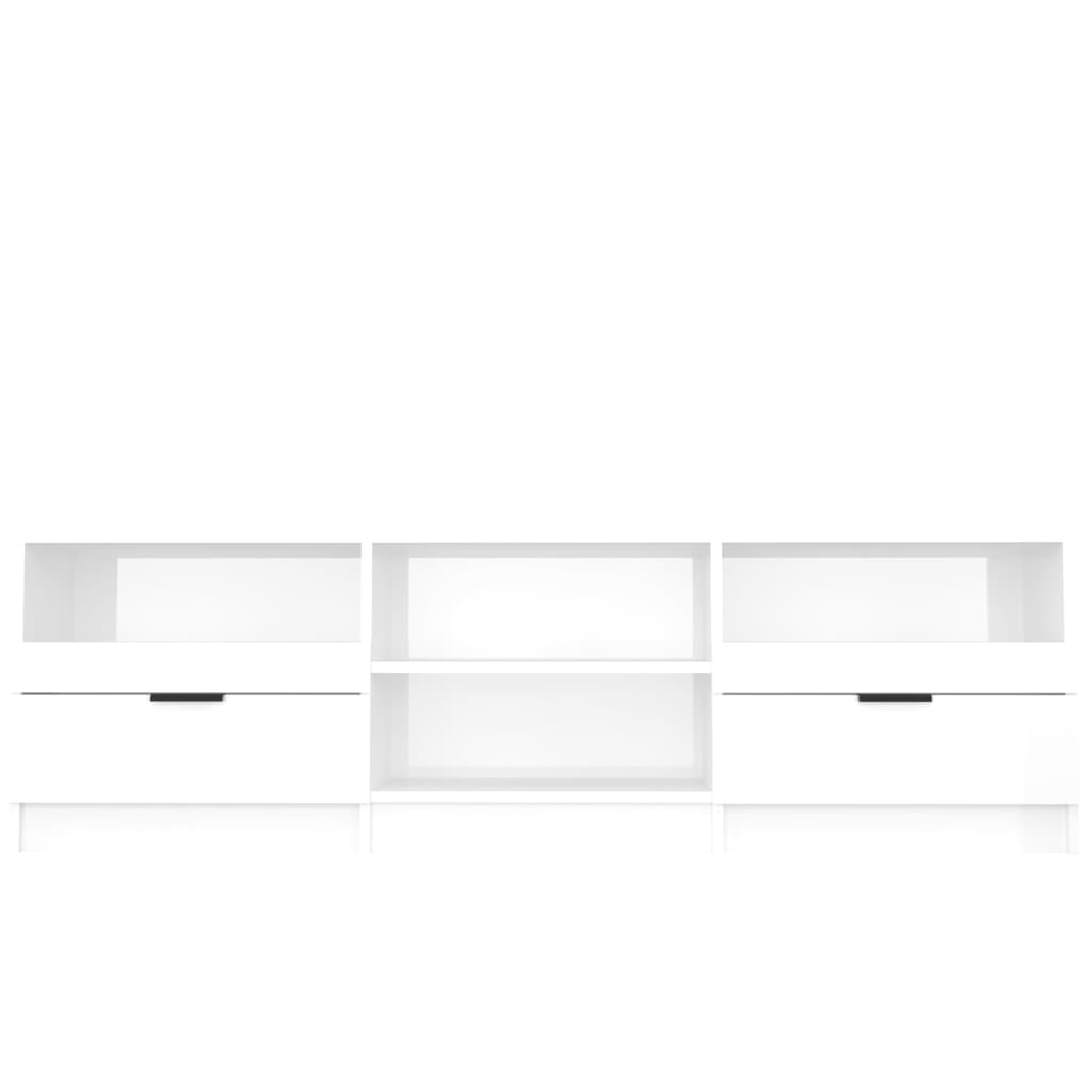 vidaXL Mueble de TV madera contrachapada blanco brillo 150x33,5x45 cm