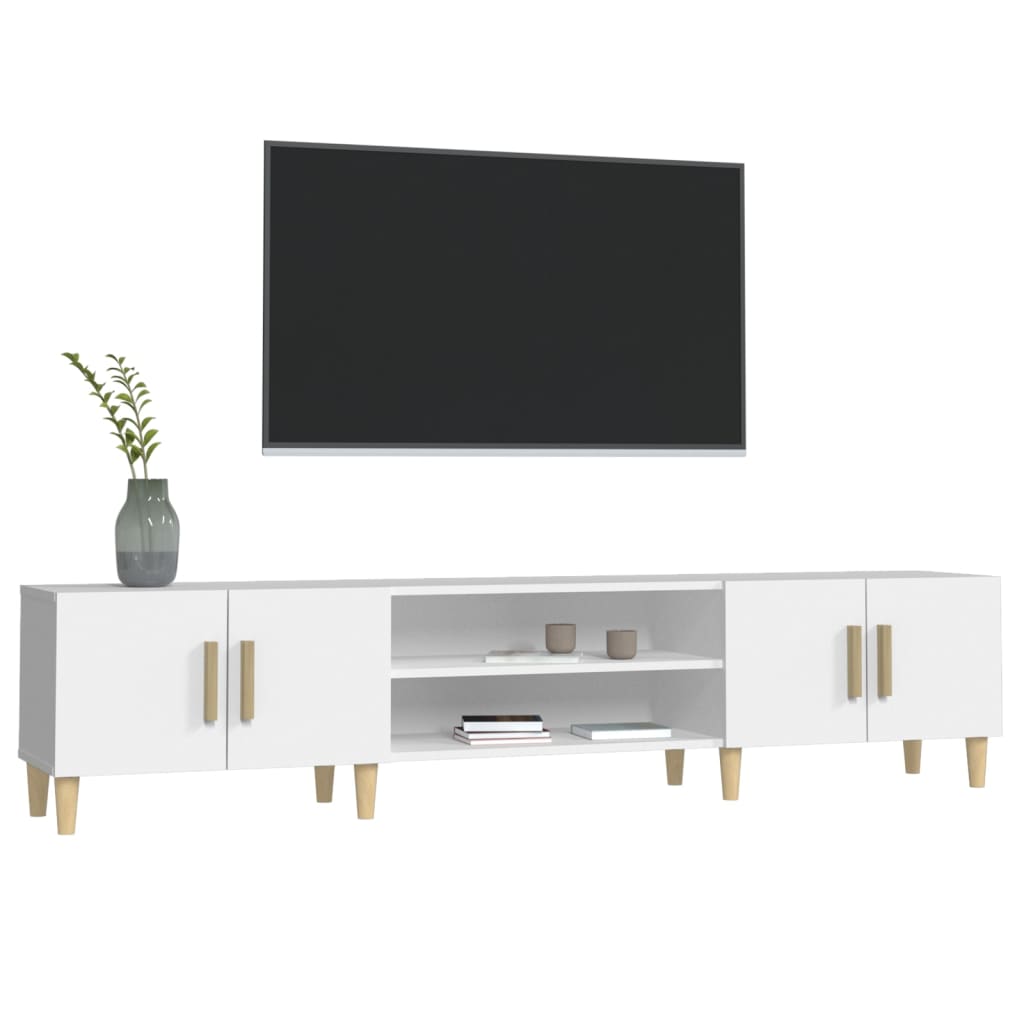 vidaXL Mueble para TV madera contrachapada blanco 180x31,5x40 cm