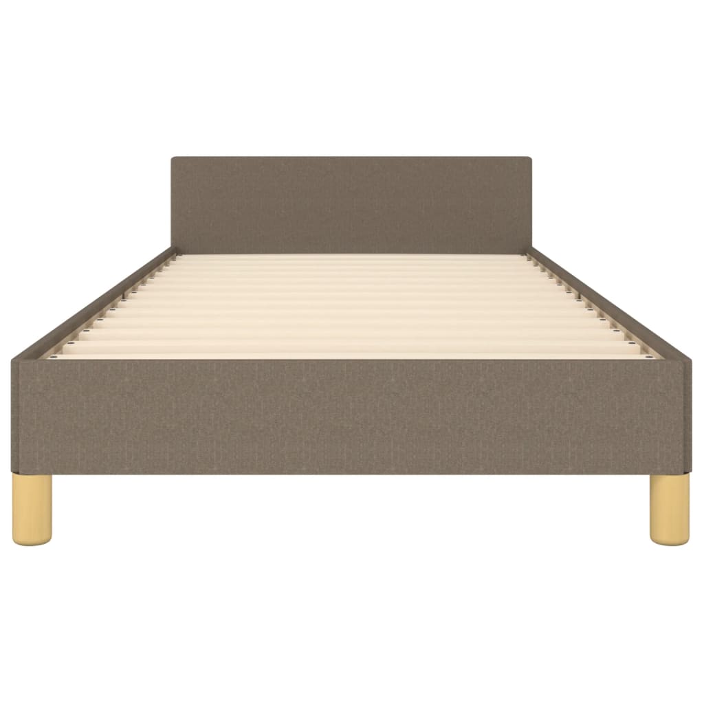 vidaXL Estructura de cama con cabecero de tela gris taupe 90x200 cm