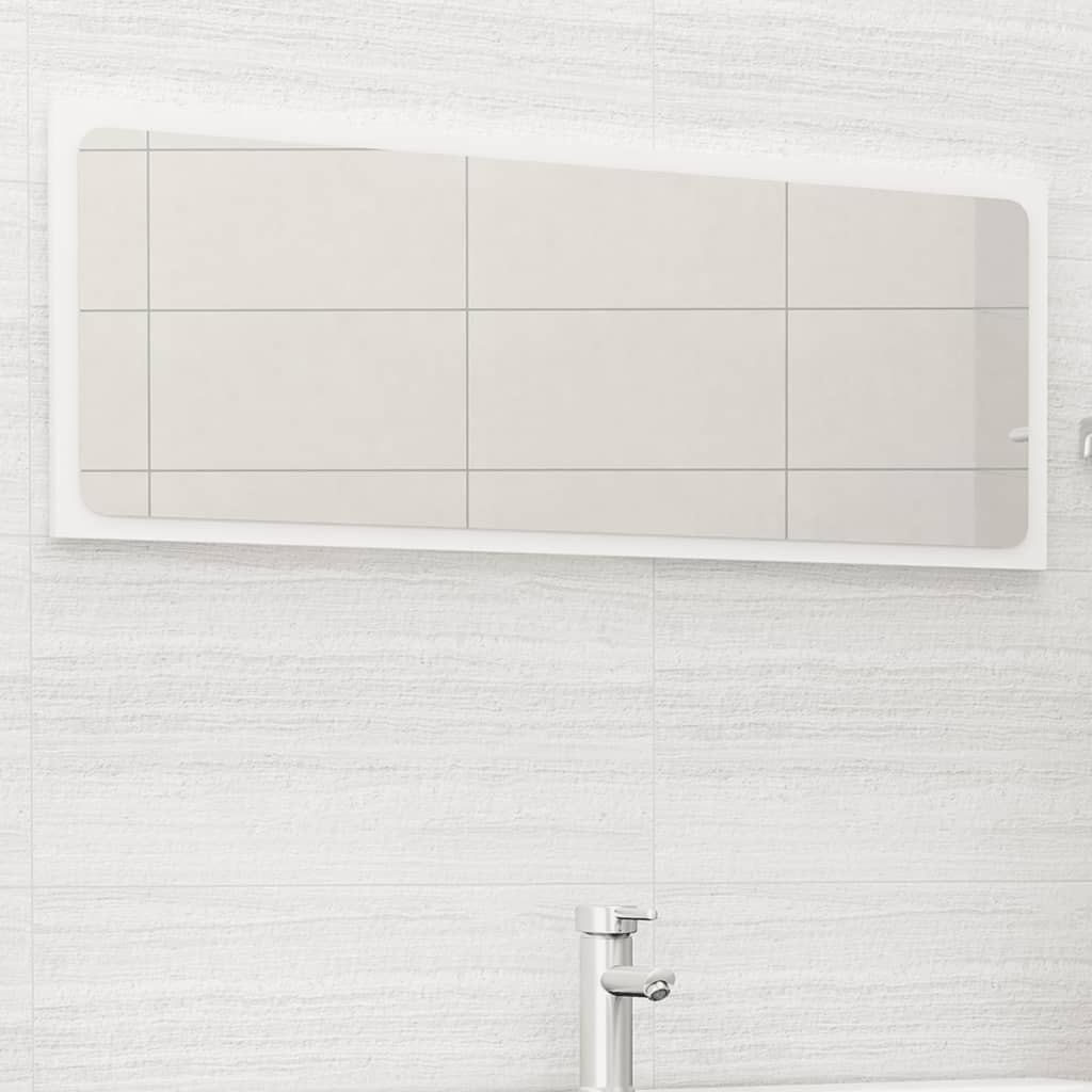vidaXL Espejo de baño madera contrachapada blanco 100x1,5x37 cm