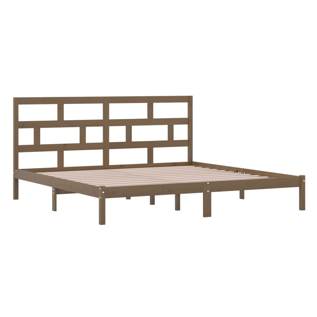 vidaXL Estructura de cama madera maciza de pino marrón miel 200x200 cm