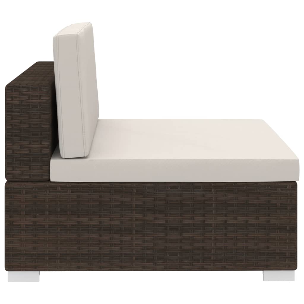 vidaXL Set sofás de jardín 3 piezas y cojines ratán sintético marrón