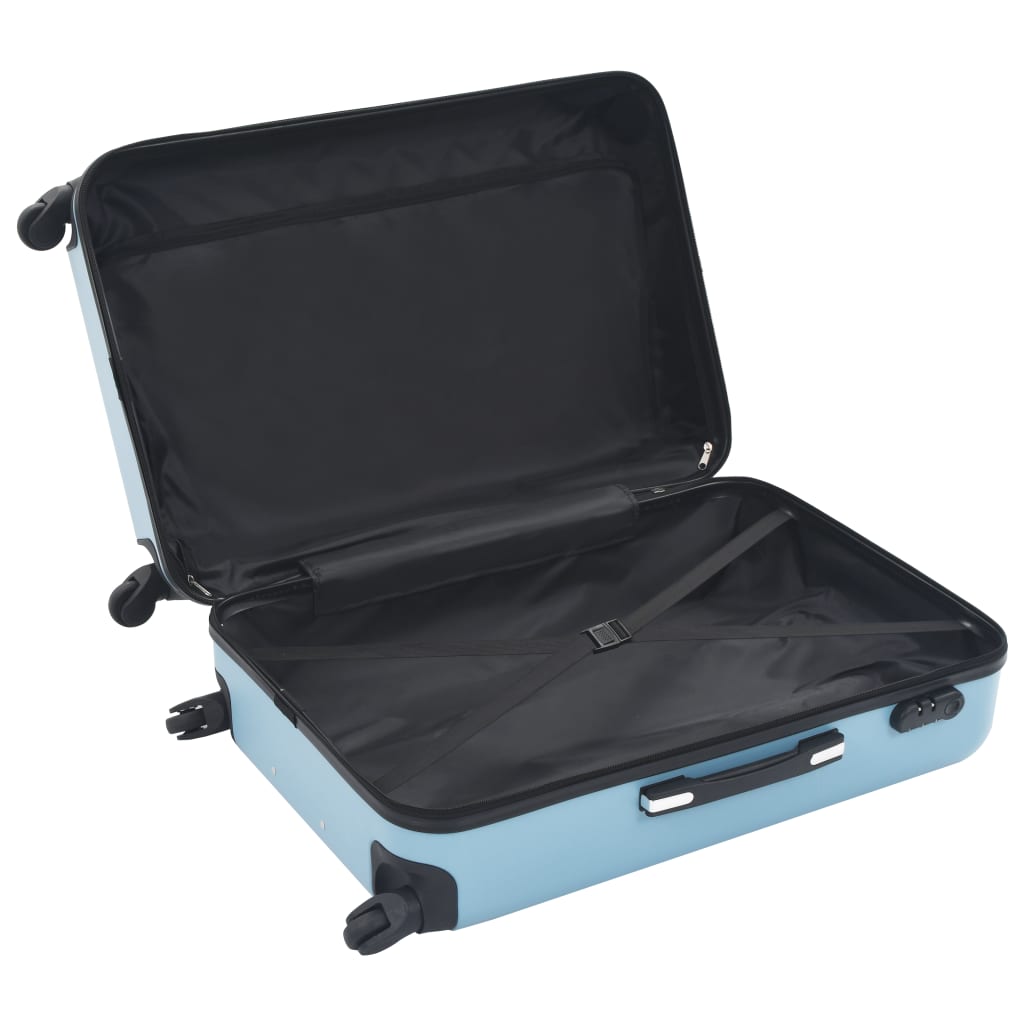 vidaXL Juego de maletas rígidas con ruedas trolley 3 piezas azul ABS