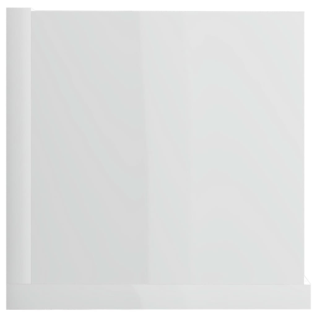 vidaXL Estantería de pared CD contrachapada blanco brillo 100x18x18 cm