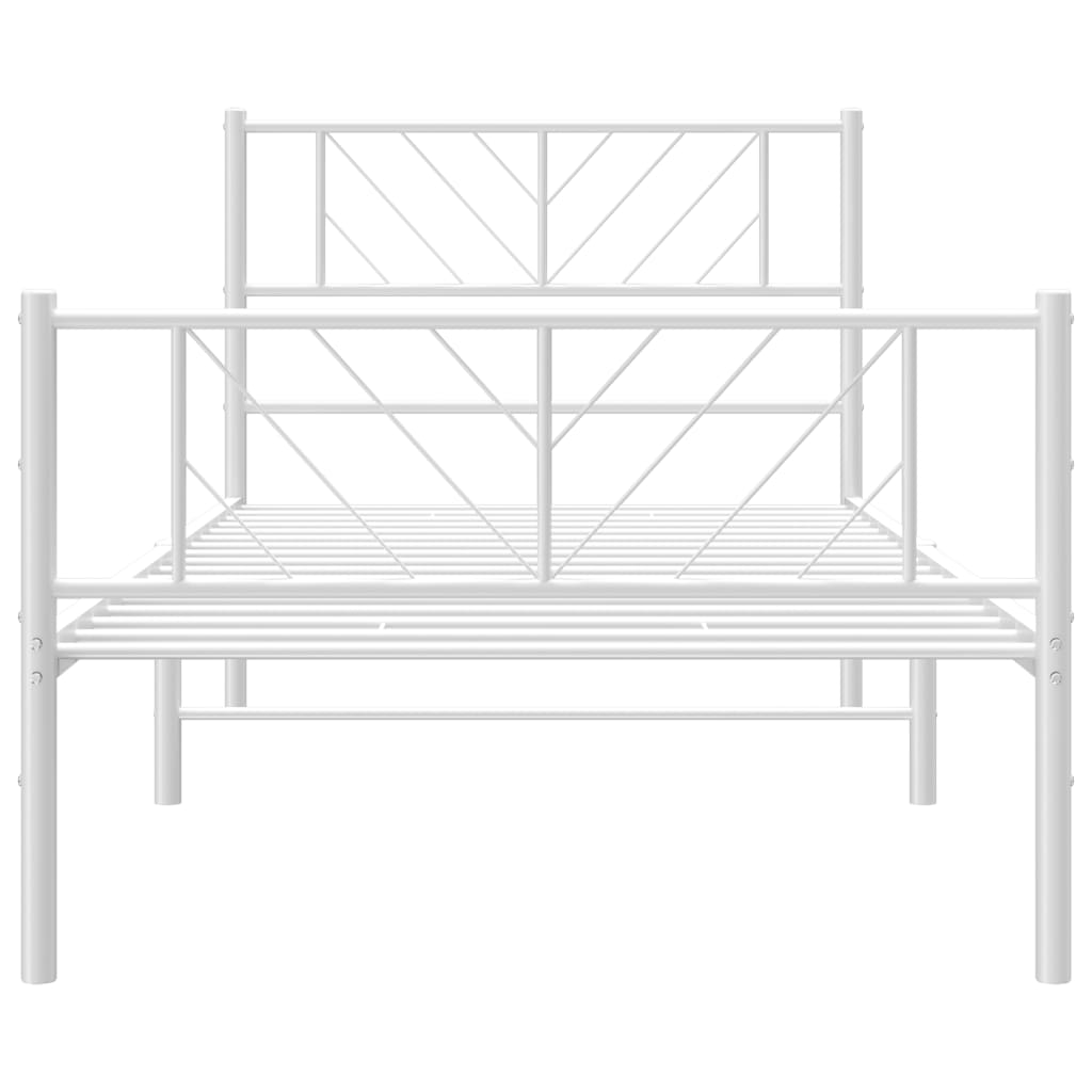 vidaXL Estructura cama metal cabecero y estribo blanca 100x190 cm