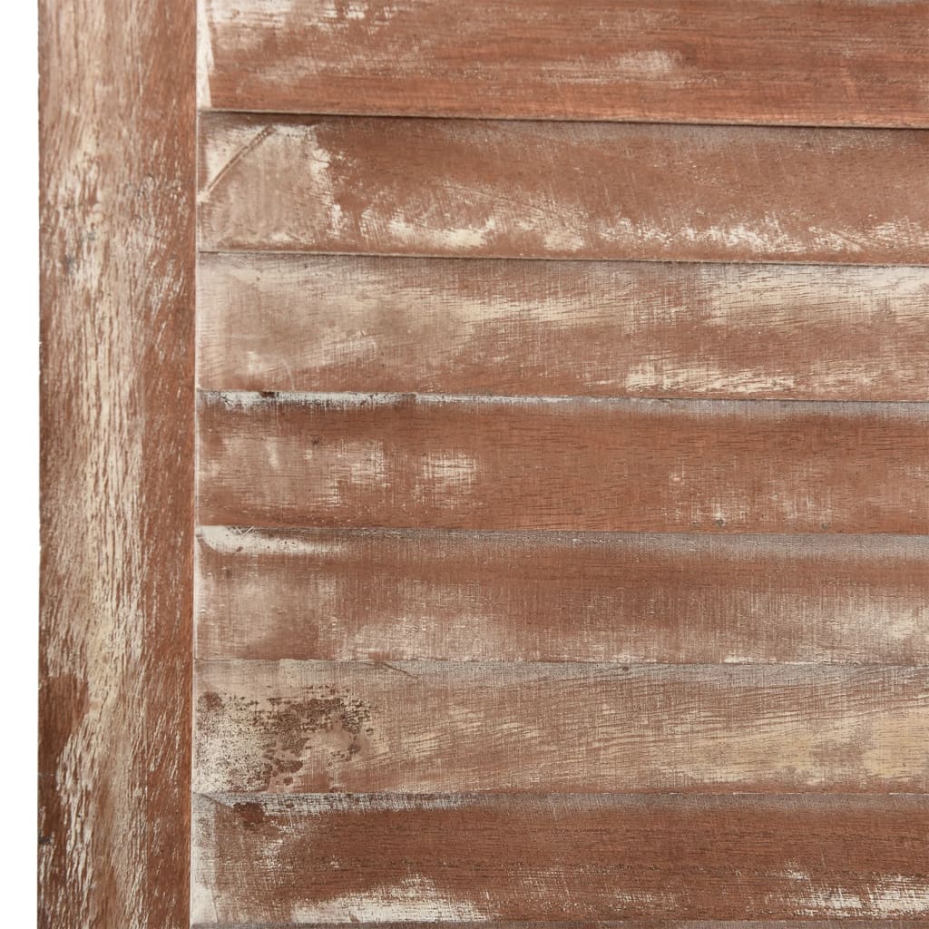 vidaXL Biombo de 6 paneles madera maciza de paulownia marrón 210x165cm