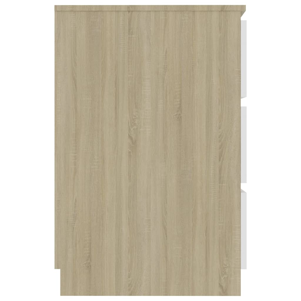 vidaXL Escritorio de madera contrachapada blanco y roble 40x50x77cm