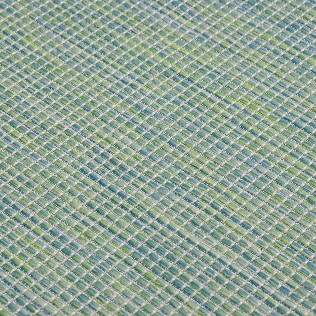 vidaXL Alfombra de exterior de tejido plano turquesa 120x170 cm