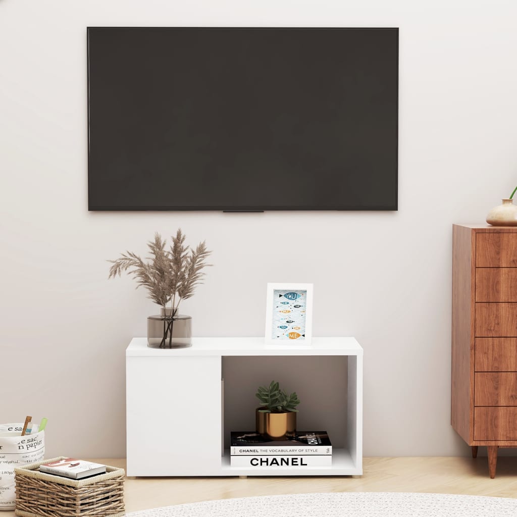 vidaXL Mueble para TV madera contrachapada blanco 60x24x32 cm