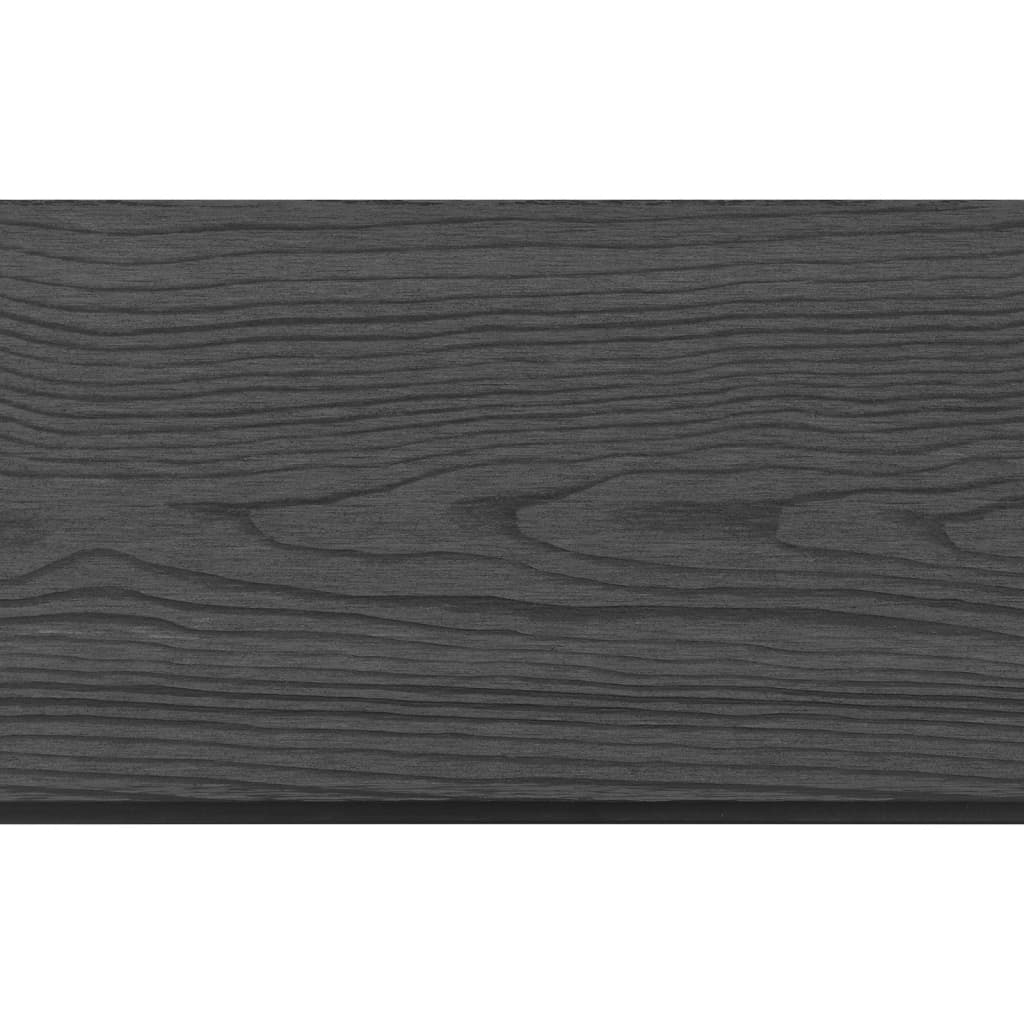 vidaXL Juego de 4 vallas cuadradas WPC gris 699x185 cm